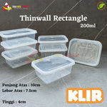 Thinwall KLIR Rectangle 200ml @25pcs