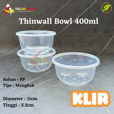 Thinwall Klir Bowl 400ml 25pcs