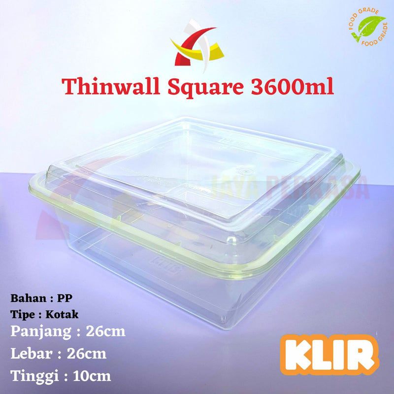 Thinwall Klir Square 3600ml 25pcs