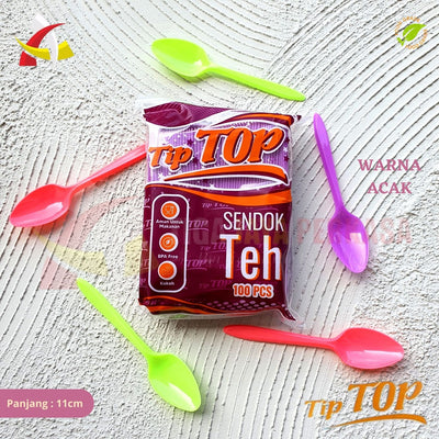 Sendok Teh Tip Top Plastik Warna 100Pcs