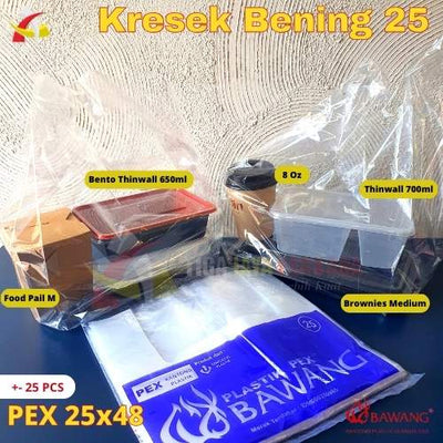Kantong Kresek Bening PEX Bawang Saola 25x48