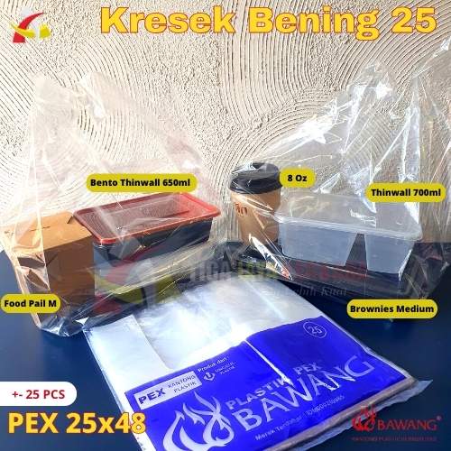 Kantong Kresek Bening PEX Bawang Saola 25x48