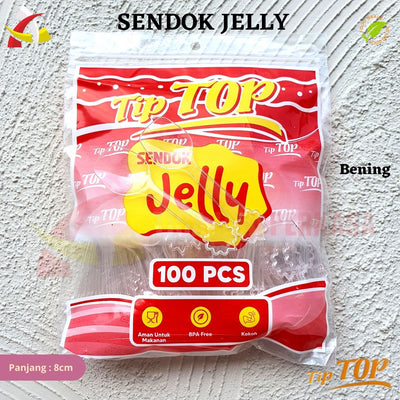 Sendok Jelly Tip Top Transparan 100Pcs