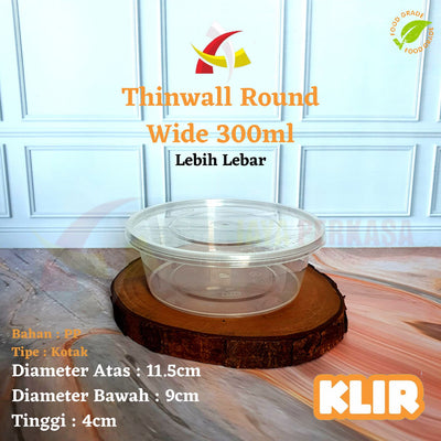 Thinwall Klir Round Wide 300ml 25pcs