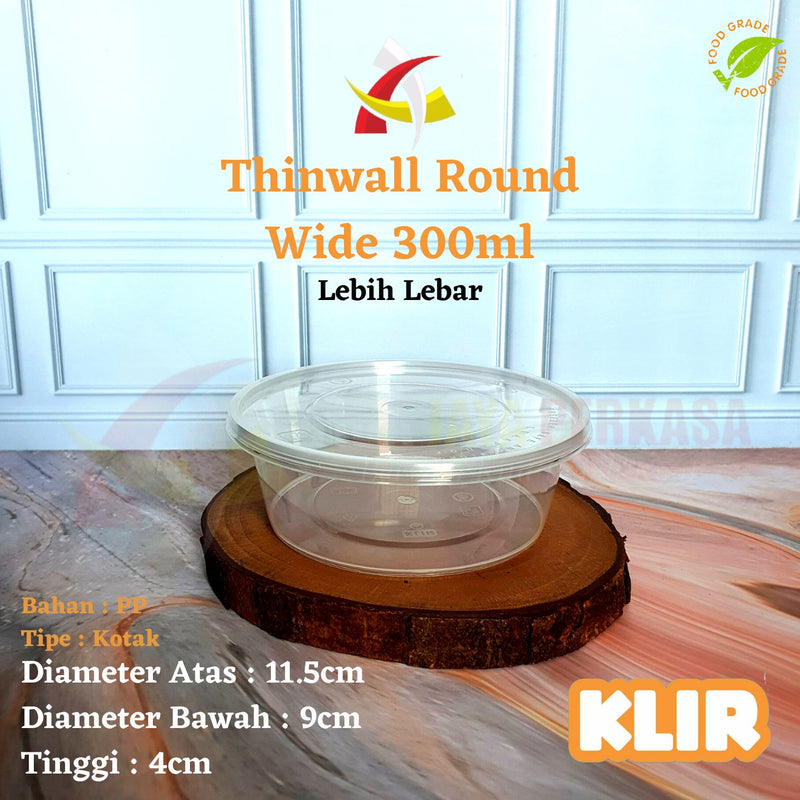 Thinwall Klir Round Wide 300ml 25pcs