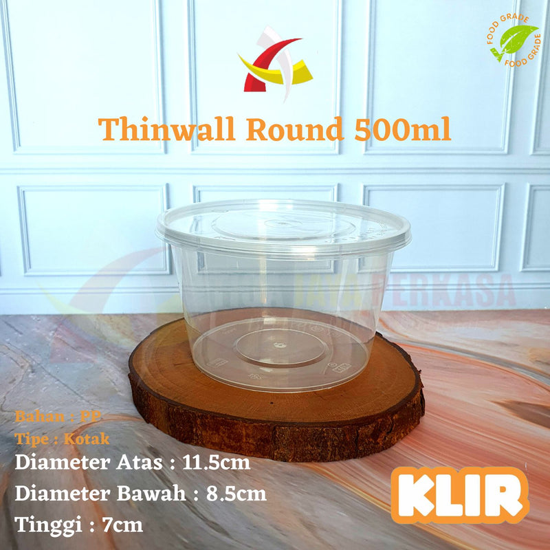 Thinwall Klir Round Bowl 500ml 25pcs