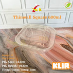 Thinwall Klir Square 600ml 25pcs