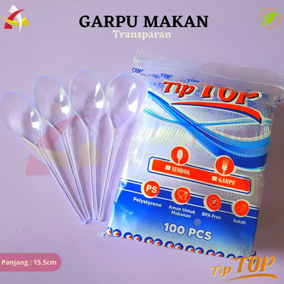Sendok Makan Tip Top Transparan 100pcs