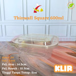 Thinwall Klir Square 600ml 25pcs