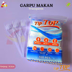 Garpu Makan Tip Top Transparan 100pcs