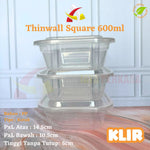 Thinwall Klir Square 600ml 25pcs