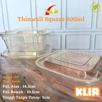 Thinwall Klir Square 600ml 25pcs