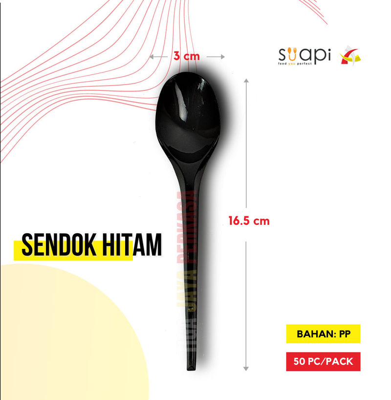 Sendok Suapi Hitam 50 Pcs