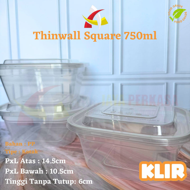 Thinwall Klir Square 750ml 25pcs