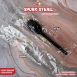 Spork Tebal Hitam Putih Bening Super Quality 50pcs