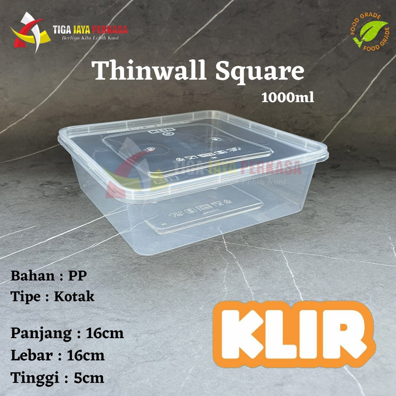 Thinwall Klir Square 1000ml 25pcs