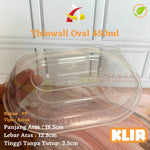 Thinwall Klir Oval 450ml 25pcs
