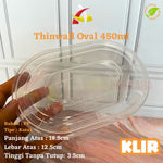 Thinwall Klir Oval 450ml 25pcs