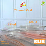 Thinwall Klir Oval 450ml 25pcs