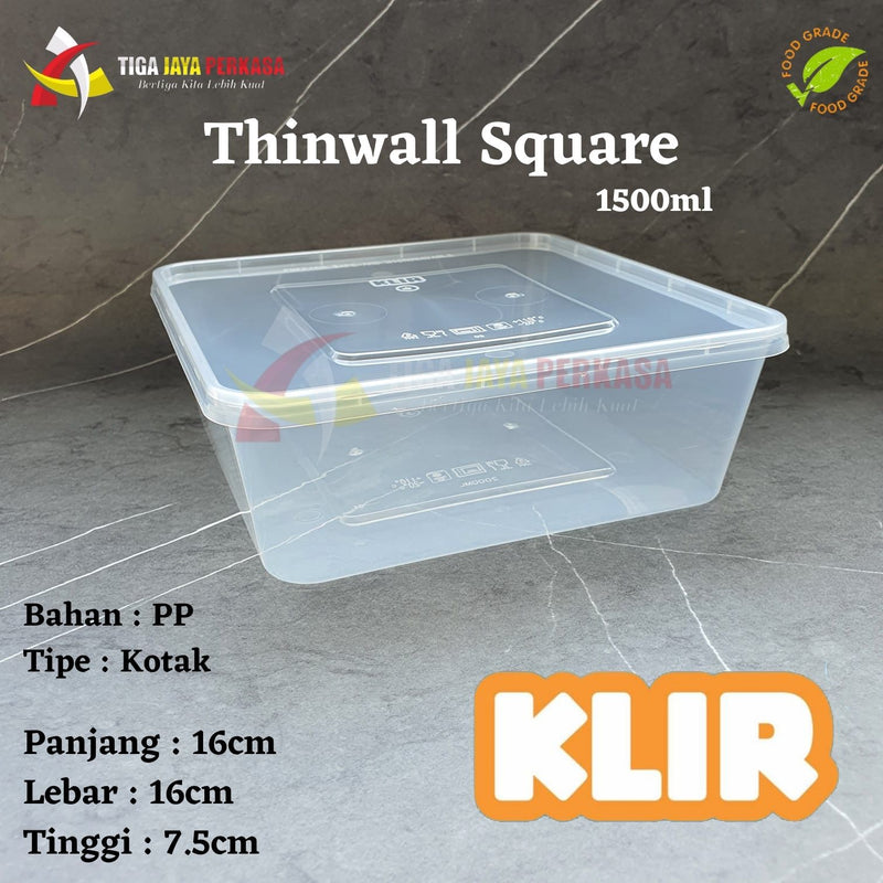 Thinwall Klir Square 1500ml 25pcs