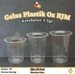 Gelas Plastik 12oz 14oz 16oz 3.5gr RJM 50pcs