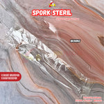 Spork Tebal Hitam Putih Bening Super Quality 50pcs