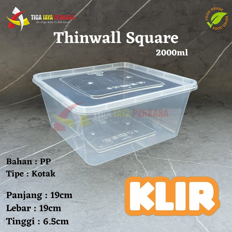 Thinwall Klir Square 2000ml 25pcs