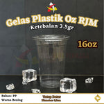 Gelas Plastik 12oz 14oz 16oz 3.5gr RJM 50pcs