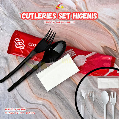 Sendok Garpu Set Plastik Sekali Pakai Higenis Refan 50pcs