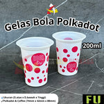 Gelas Plastik Bola-Bola & Violet 200ml 50pcs