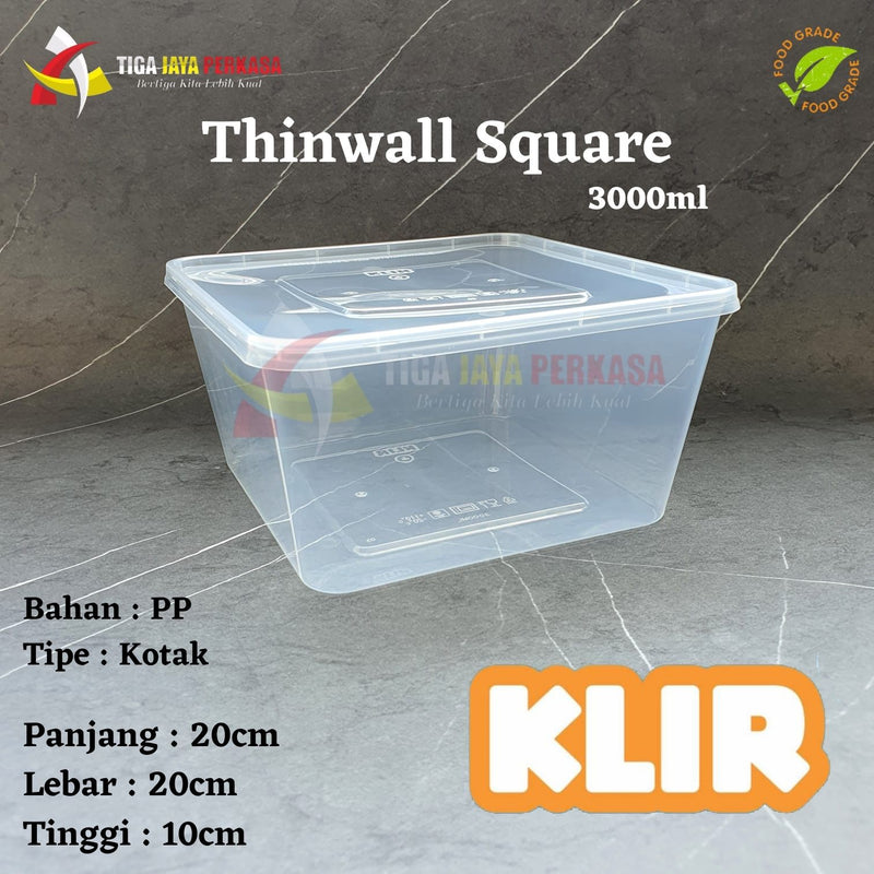 Thinwall Klir Square 3000ml 25pcs
