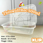 Thinwall Rectangle 500ml Klir 25pcs