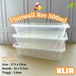 Thinwall Rectangle 500ml Klir 25pcs