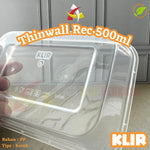 Thinwall Rectangle 500ml Klir 25pcs