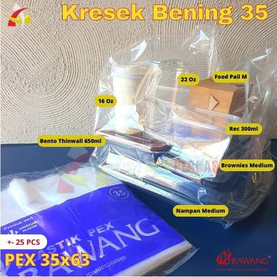 Kantong Kresek Bening PEX Bawang Saola 35x63
