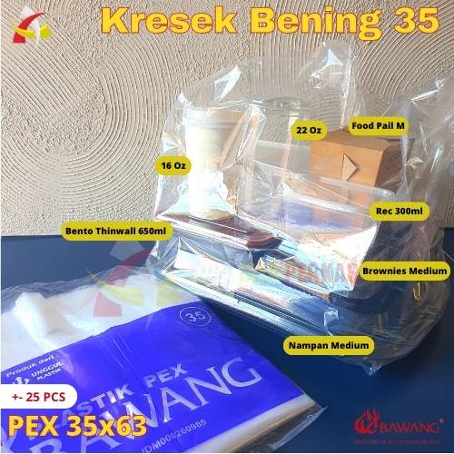 Kantong Kresek Bening PEX Bawang Saola 35x63