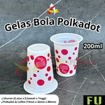 Gelas Plastik Bola-Bola & Violet 200ml 50pcs