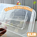 Thinwall Rectangle 750ml Klir 25pcs