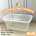 Thinwall Rectangle 1000ml Klir 25pcs