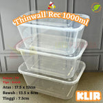 Thinwall Rectangle 1000ml Klir 25pcs
