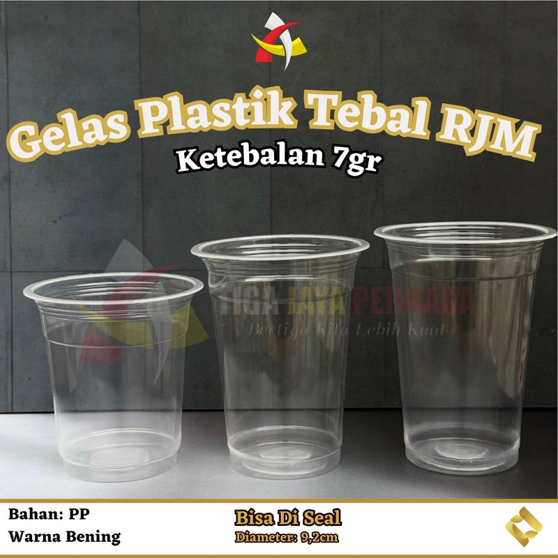 Gelas Plastik 12oz 14oz 16oz RJM 7gr 50pcs
