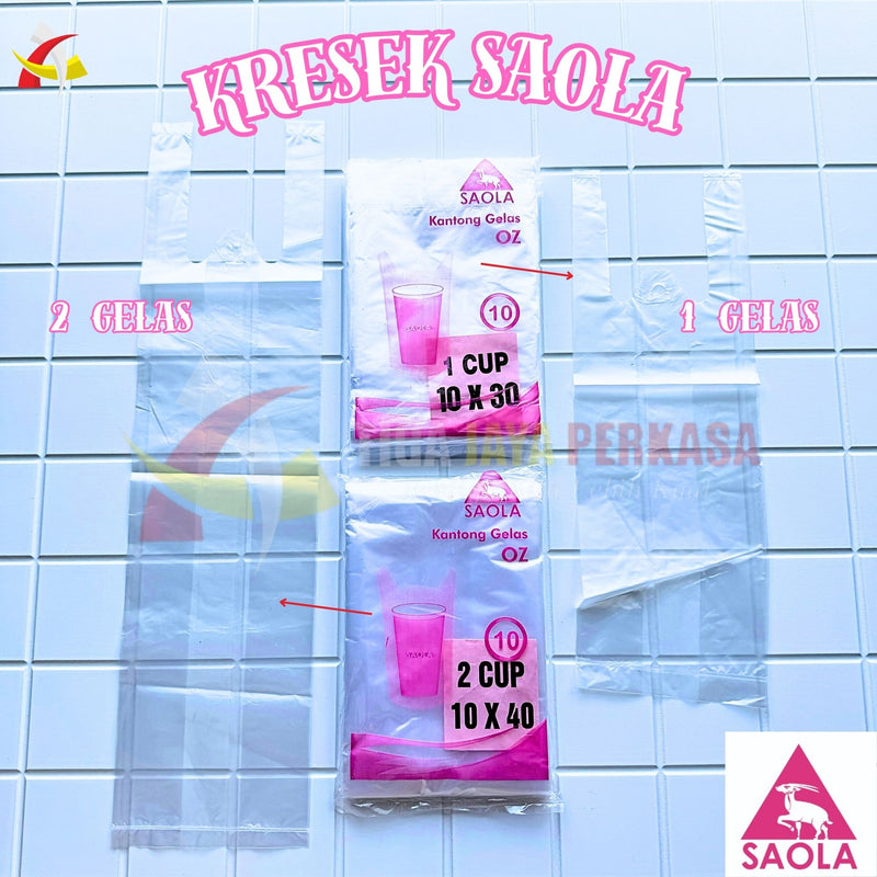 Kantong Plastik Kresek HD 1 Gelas 2 Gelas SAOLA 100gr