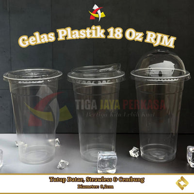 Gelas Plastik 18oz 7gr RJM + Tutup 50pcs
