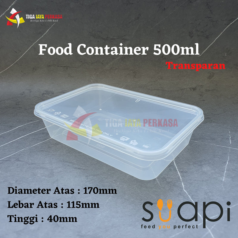 Food Container 500ml Suapi Transparan 50pcs