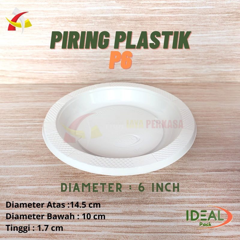 Piring Plastik P6 PET IDEAL 50pcs