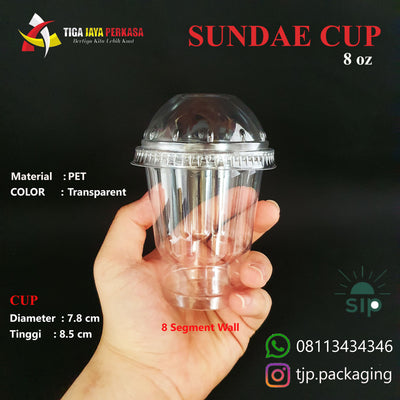 Sundae Cup SIP / Ice Cream Cup 8 oz + Tutup Dome @50 Pcs (SIP 78.5)