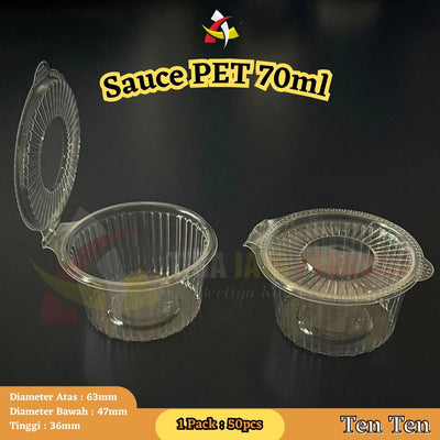 Sauce Cup PET 70ml Ten Ten 50pcs