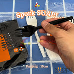 Spork 2in1 Suapi Multi Fungsi Sendok Garpu Hitam Putih 50pcs