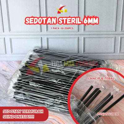 Sedotan Steril 6mm x 20cm Platinum Straw 250pcs
