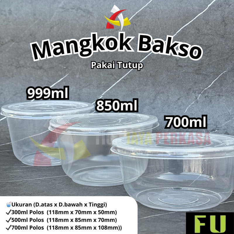 Mangkok Bakso Plastik 700ml 850ml 999ml Polos FU 25pcs